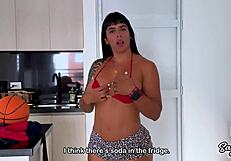 big-ass stepsis sayafit bounces basketball and your balls in rough ride