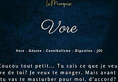 Tall French giantess gives huge vore joi instructions in erotic audio fantasy