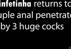 yo mih ninfetinha's back destroying her ass with 3 huge cocks dap gapes!