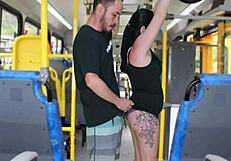 dude that creepy old guy gropes and jerks off on the curvy brunette bus girl till he cums