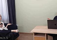 18YO Secretary's Desk Punishment: Boss's Rough Doggystyle Fuck