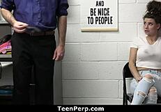 scared teen perp bent over for burglar's deep cock cavity search?
