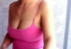 my huge natural tits slut self caught horny blowing cock