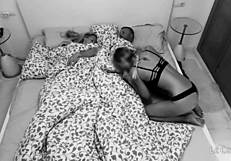 night vision catches horny milf wife and friend ffm cowgirl bed ride