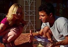 Blonde milf ashden rivers bends in fishnets, gaping for deep doggystyle facial finish