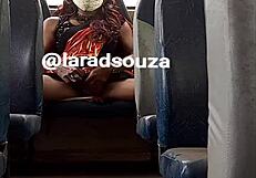 Indian crossdresser lara dsouza milf slut bitch mature shemale bus lingerie tease part 2
