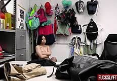 Petite suspected thief lulu chu fucked hard in backroom by boss