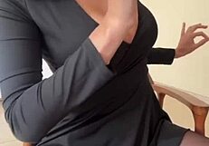 Man I can't stop jerking off watching stepmom's huge milky tits bounce for webcam fun