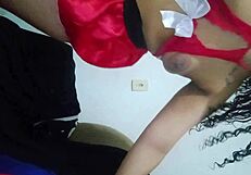 Naughty Brazilian Santa Mommy Shoves Vibrator Deep in Pussy Orgasms Wildly on Christmas Eve