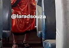 Indian crossdresser lara dsouza milf slut bitch mature shemale bus lingerie tease part 2