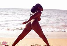 Ebony Beach Blowjob Deepthroat Face Fuck Part 3