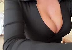 Man I can't stop jerking off watching stepmom's huge milky tits bounce for webcam fun