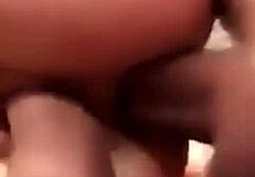 A hotwife takes double penetration from two friends while cuckold watches her tight holes