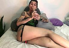 sexy alt girl hairy armpits nipple pinch anal dildo webcam fetish show