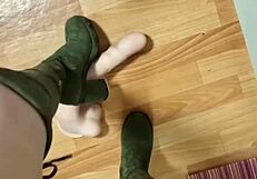 Curvy blonde elza kom in braces begs for monster cock fisting and footjob domination