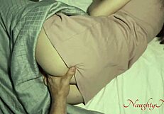 Thunderstorm forces me into stepmom's room for taboo creampie pounding