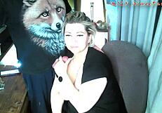 Eternal Young Bitch Sucks Old Fox's Cock After Tit Squeeze on Balcony