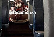 Indian crossdresser lara dsouza milf slut bitch mature shemale bus lingerie tease part 2