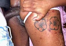 Cheating Atlanta pornstar takes big black cock anal bent over in homemade doggystyle