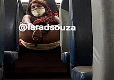 Indian crossdresser lara dsouza milf slut bitch mature shemale bus lingerie tease part 2