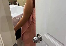 Stepbrother catches stepsis showering then fucks her doggystyle rough!