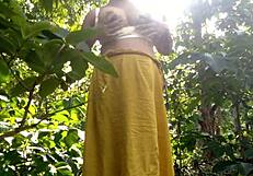 stepmom sneaks out to guava garden at farmhouse for secret rough outdoor pounding