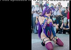 xuxu cosplay jerk challenge? cum in sexy costume part 2