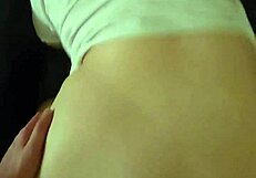 moaning couple grips sofa for intense doggystyle ass pounding