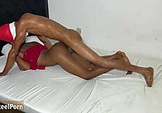 my ebony wife screams on my monster cock this christmas eve