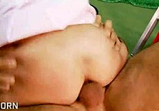 Hard Anal Pounding Fills Sexy Blonde's Tight Ass Right On The Tennis Court