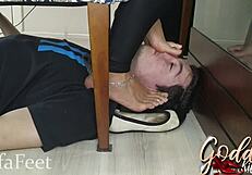 what if your hot teacher slips off her shoes under the desk for secret toe sucking?