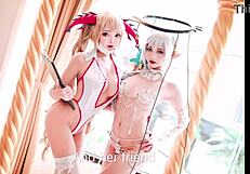 xuxu cosplay jerk challenge? cum in sexy costume part 2