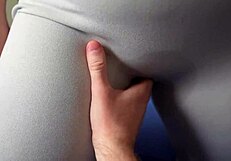 i begged my step sister to let me touch her wet pussy in leggings and fuck her