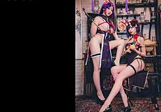 xuxu cosplay jerk challenge? cum in sexy costume part 2