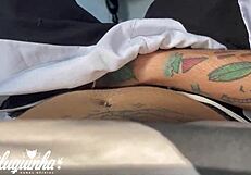 disturbing my friend's tattooed squirting wife led to crazy sensual massage sex