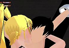 femdom vampire university monster drains your cock in hentai game