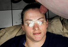 Could you handle this huge homemade facial exploding right into her eyes?