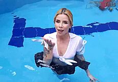 ashlee rose's school skirt tits bounce underwater!