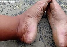 wanna see dirty wet barefoot soles fetish on the street?