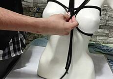 Step-by-step BDSM tutorial on binding and tying peruvian boobs for tight tit bondage play.