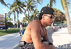 her tight tranny ass gets pounded so deep in the garage orgy