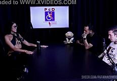 Check out Bia Hot's flirty interview on Porn Cast Brazil part 3