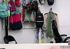Extra Cute Freckled Blonde Shoplifter's Tiny Pussy Punished Hard in Garage