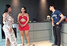 oh man my stepmom left me alone with her milf housekeeper and that huge ass is unreal