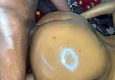 Big Booty Ebony Babe Bent Over for Big Black Cock Doggystyle, Creampie, and Squirting Orgasms