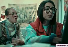 nerd lesbian babe scissoring hairy milf bff tits face sitting group
