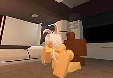 shy bunny slut takes monster black cock deep in roblox condo fuck frenzy