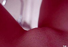 elizabeth l licks nicolette a's petite pussy in early morning kitchen