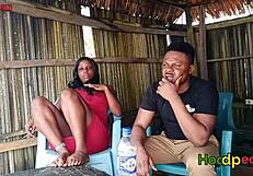 Beach Romance Turns into Hardcore Ebony Fuck in Beach House