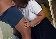 I help her reach kitchen shelf then bend her over for hot fuck